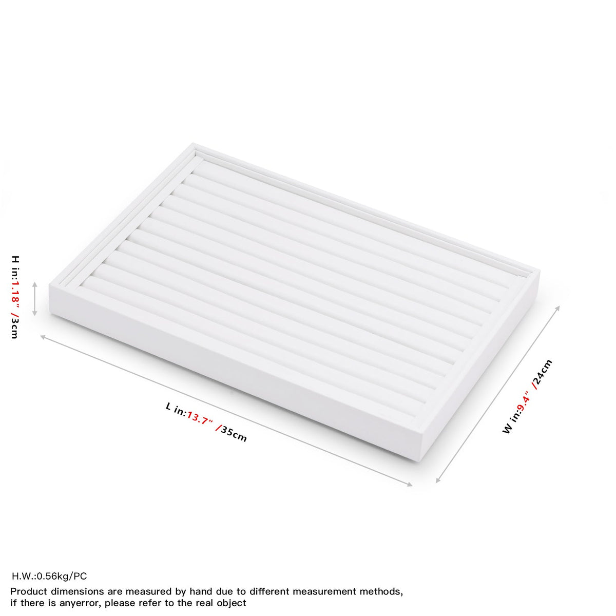 White PU Leather Stackable Jewelry Display Tray