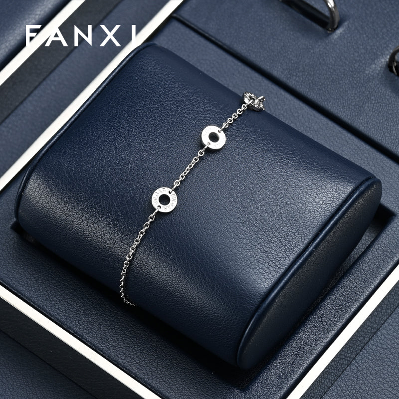 Blue PU Leather Jewelry Display Set