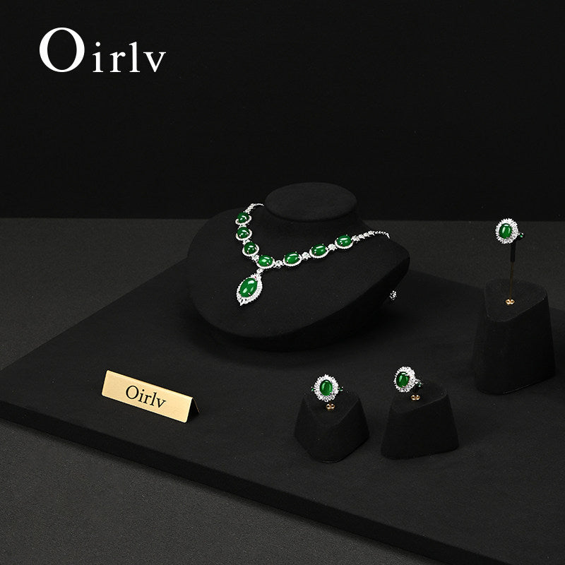Black Microfiber Jewelry Display Set