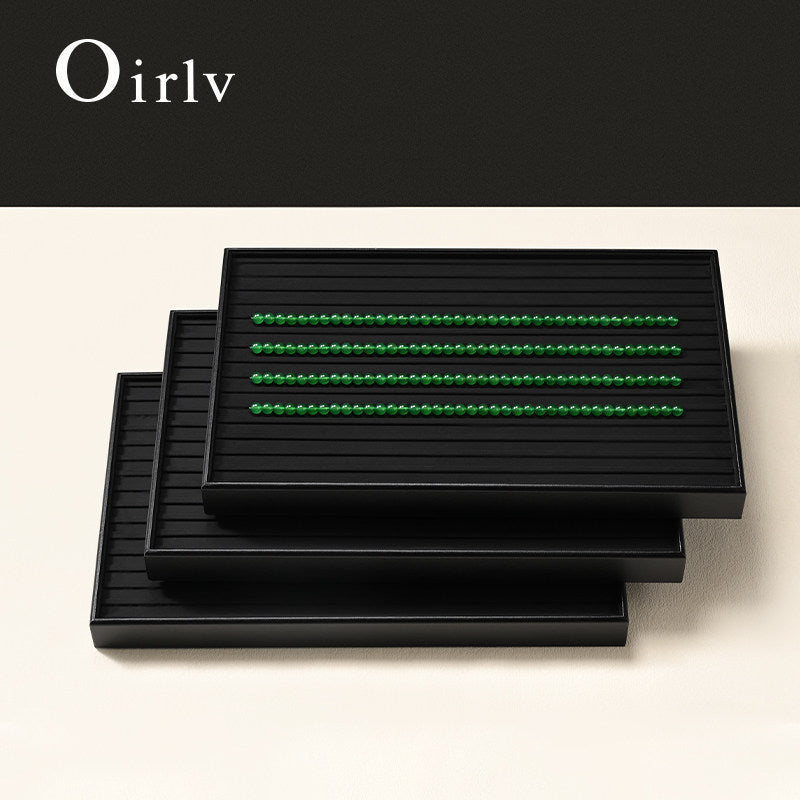 Black PU Leather Jewelry Display Tray