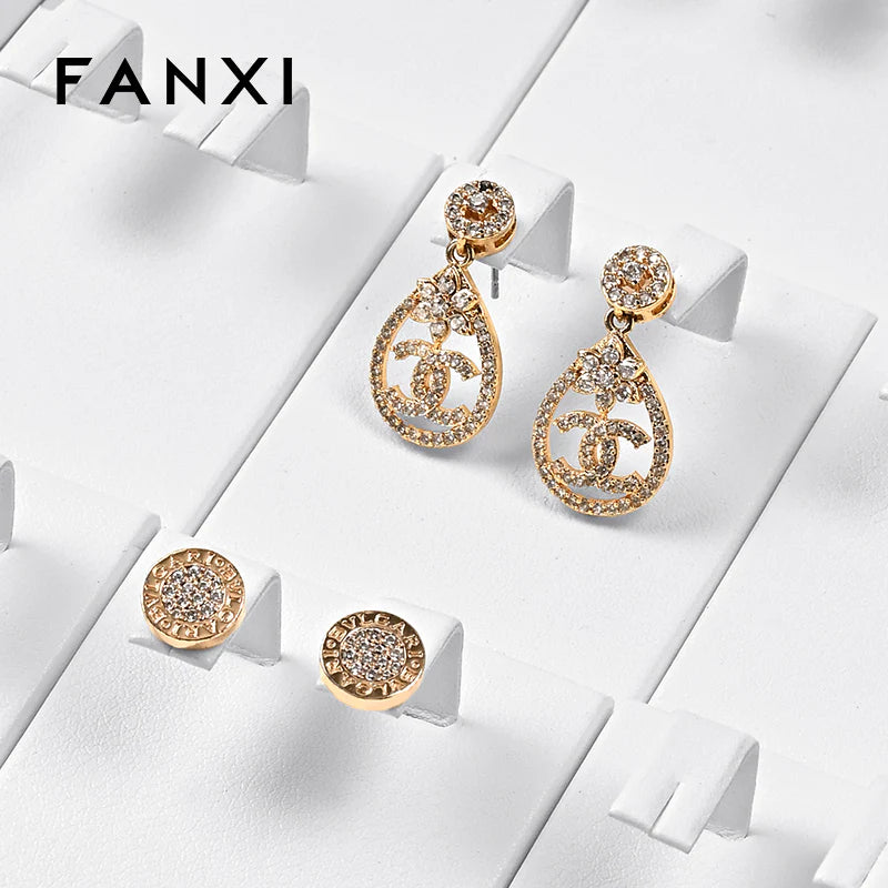 White PU Leather Jewelry Display Set