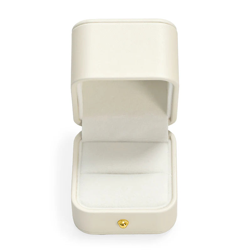 Cream PU Leather Jewelry Box