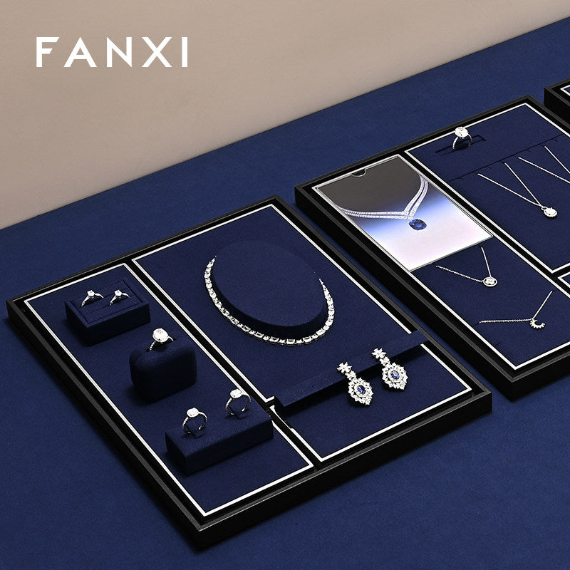 Blue Metal Jewelry Display Set
