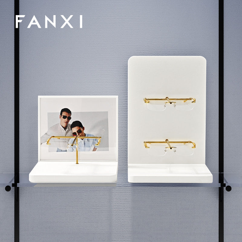 White Leather Metal Jewelry Display Stand