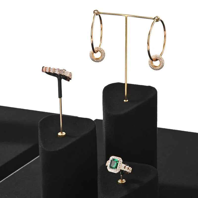 Black Microfiber Jewelry Display Set