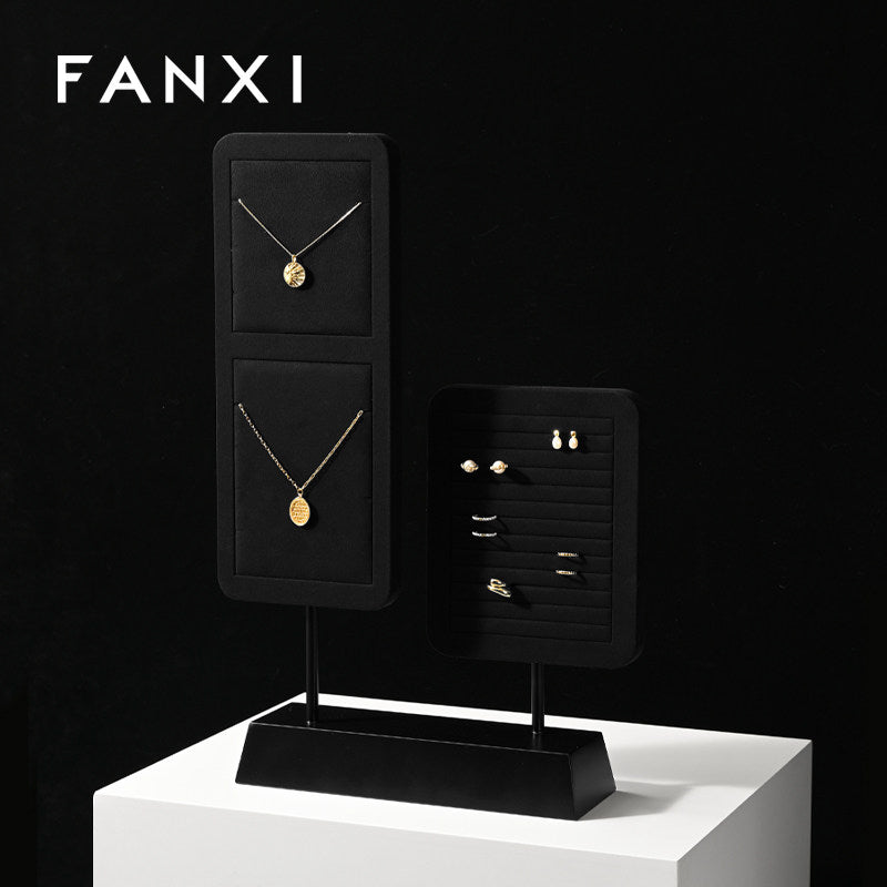 Black Microfiber Jewelry Display Stand