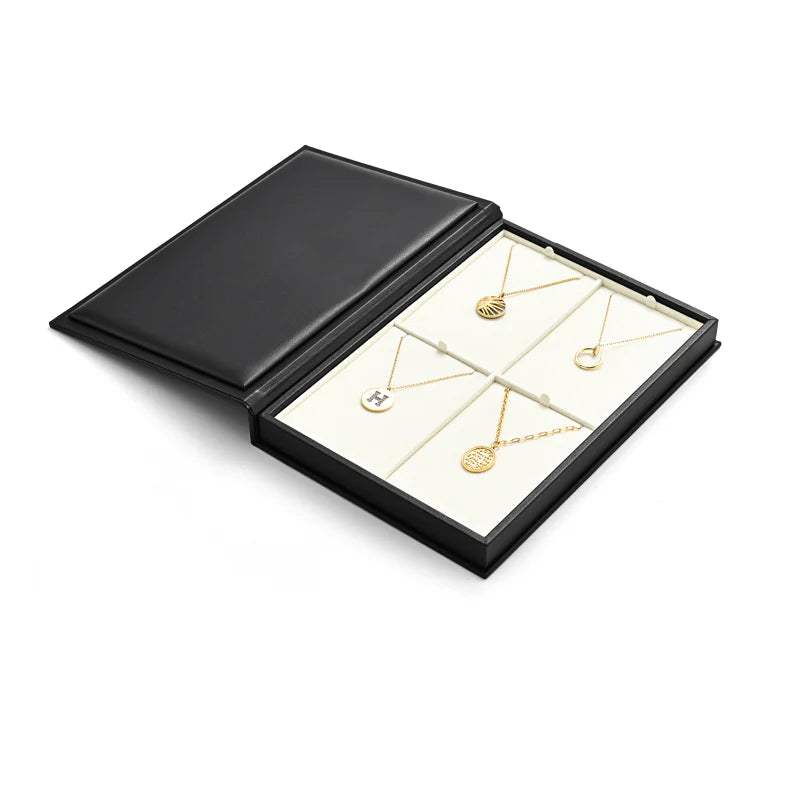 Black & Beige Microfiber Jewelry Display Tray