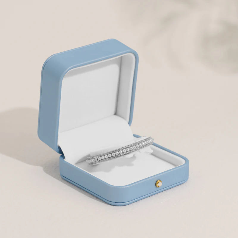 Blue PU Leather Jewelry Box