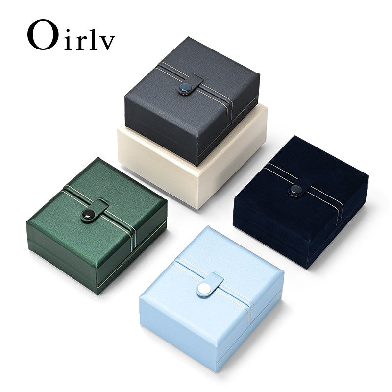 Blue PU Leather Jewelry Box