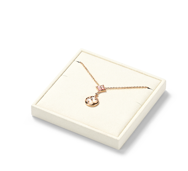 Beige Microfiber Jewelry Display Stand