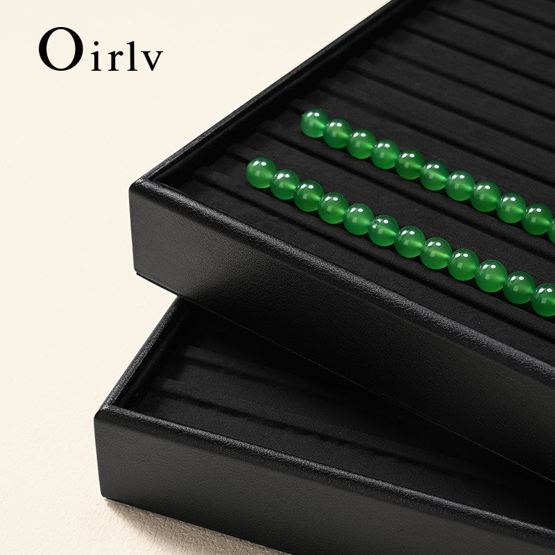 Black PU Leather Jewelry Display Tray