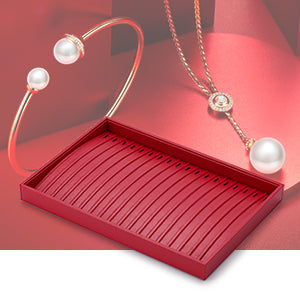 Red PU Leather Stackable Jewelry Display Tray