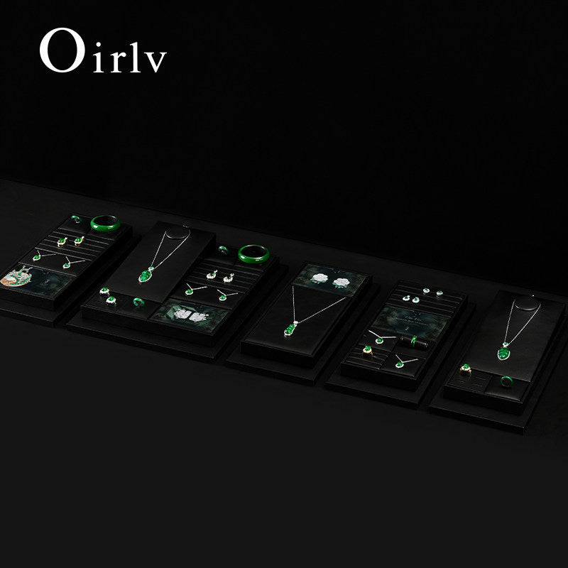 Black PU Leather Jewelry Display Set