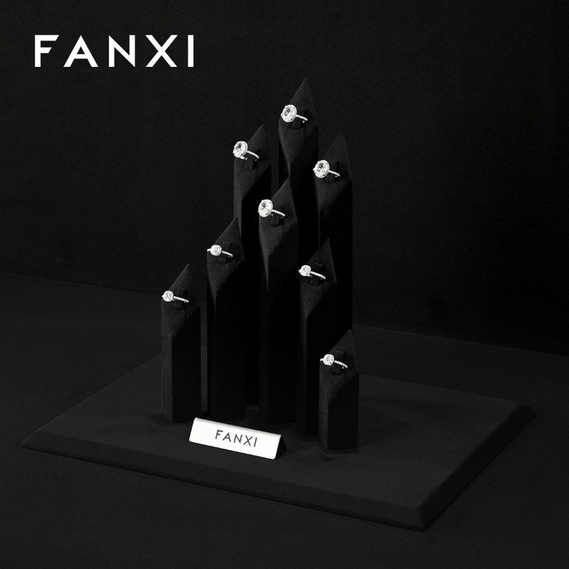 Black Microfiber Jewelry Display Set