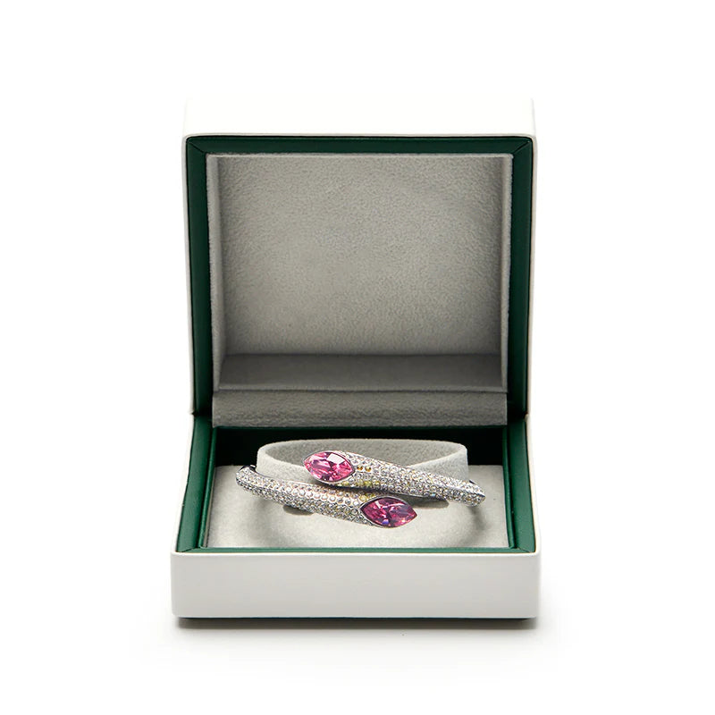 White & Gray PU Leather Microfiber Jewelry Box