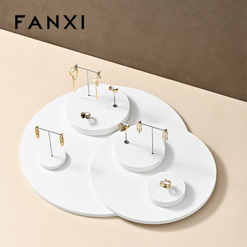 White Leather Jewelry Display Stand