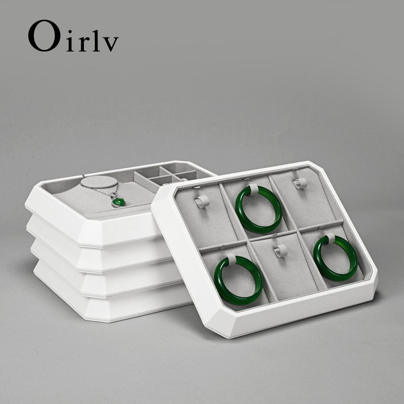 Gray Microfiber Jewelry Tray