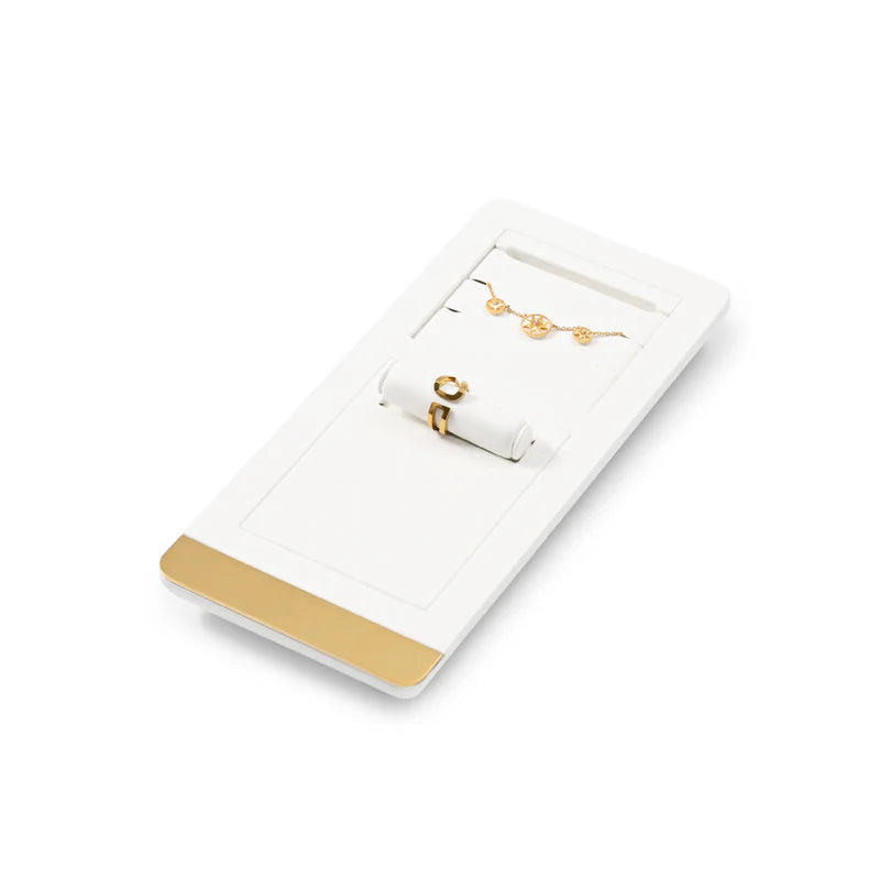 White PU Leather Jewelry Display Set