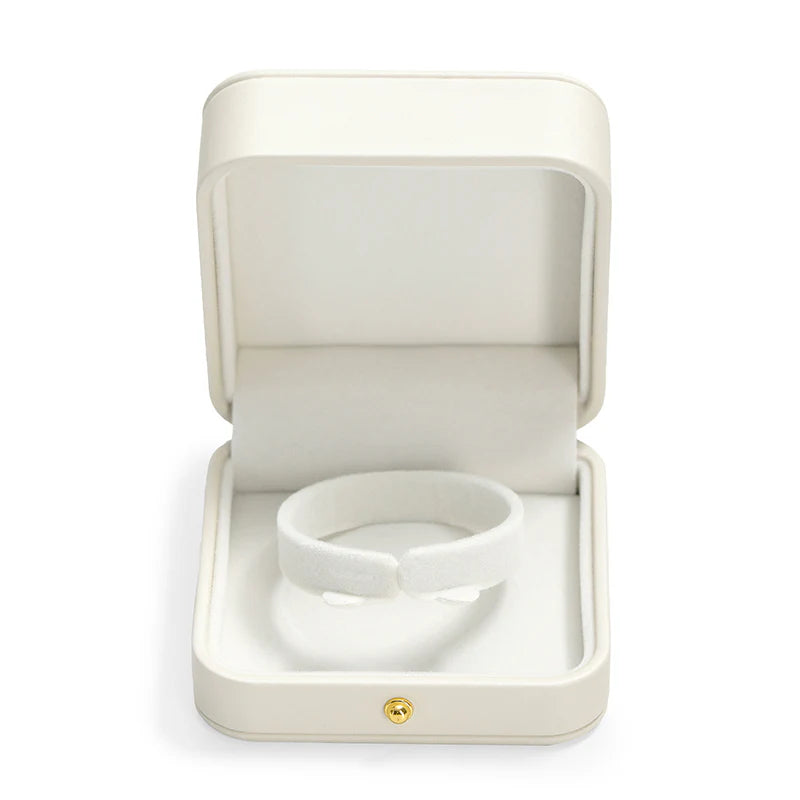 Cream PU Leather Jewelry Box