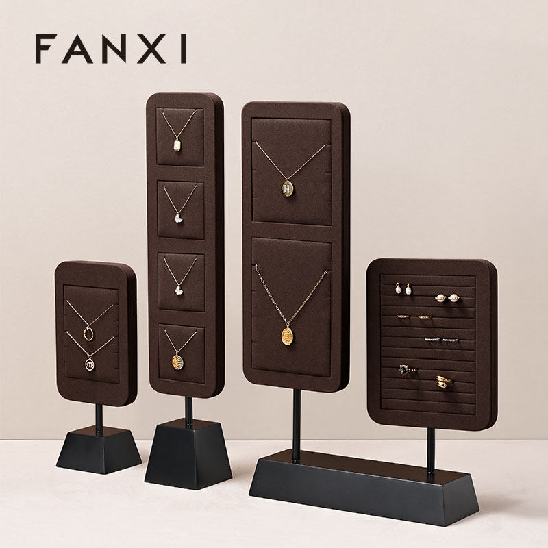Microfiber Metal Jewelry Display Stand