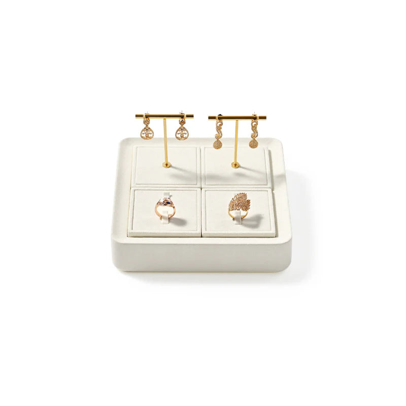 Beige Microfiber Jewelry Display Set