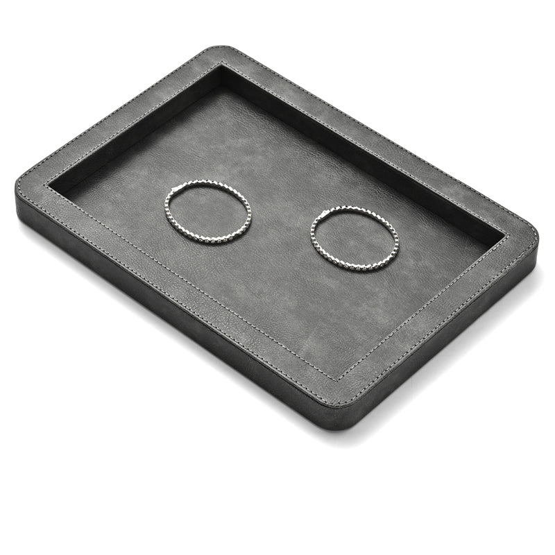 Black & Gray Round Jewelry Display Tray