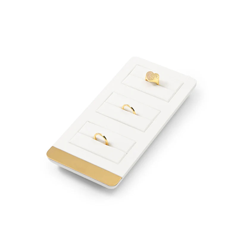 White PU Leather Jewelry Display Set