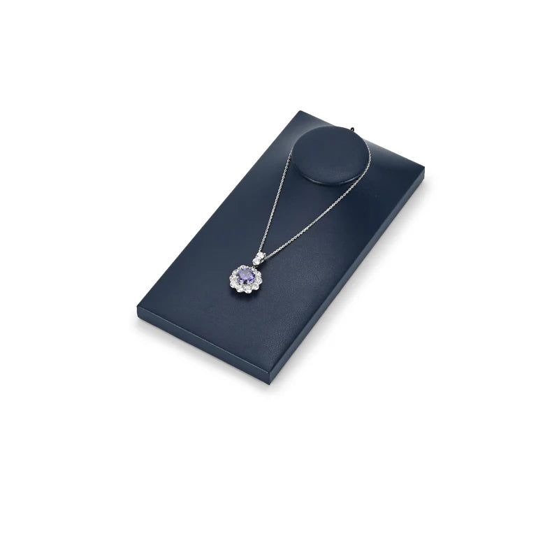 Blue PU Leather Jewelry Display Set