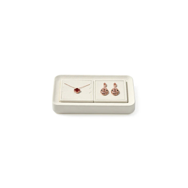 Beige Microfiber Jewelry Display Set