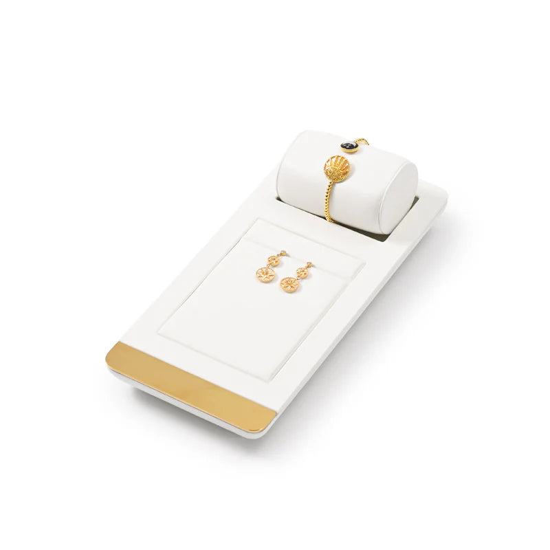 White PU Leather Jewelry Display Set