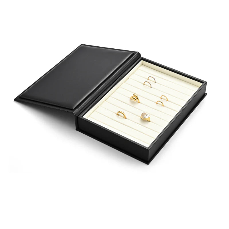 Black & Beige Microfiber Jewelry Display Tray