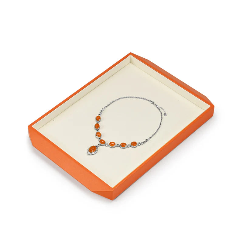 Black & Beige Microfiber Jewelry Display Tray
