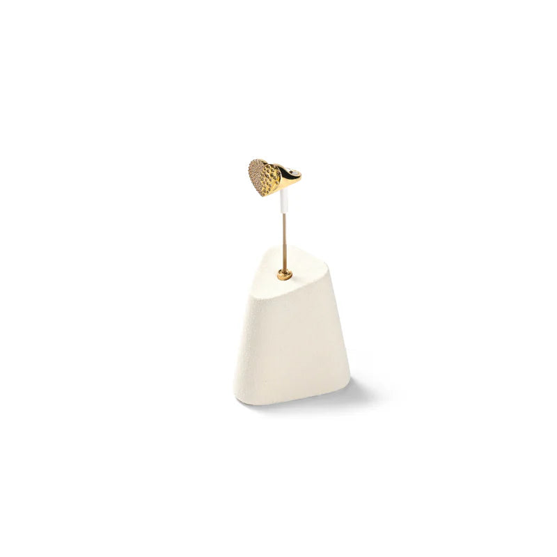 Beige Microfiber Jewelry Display Stand