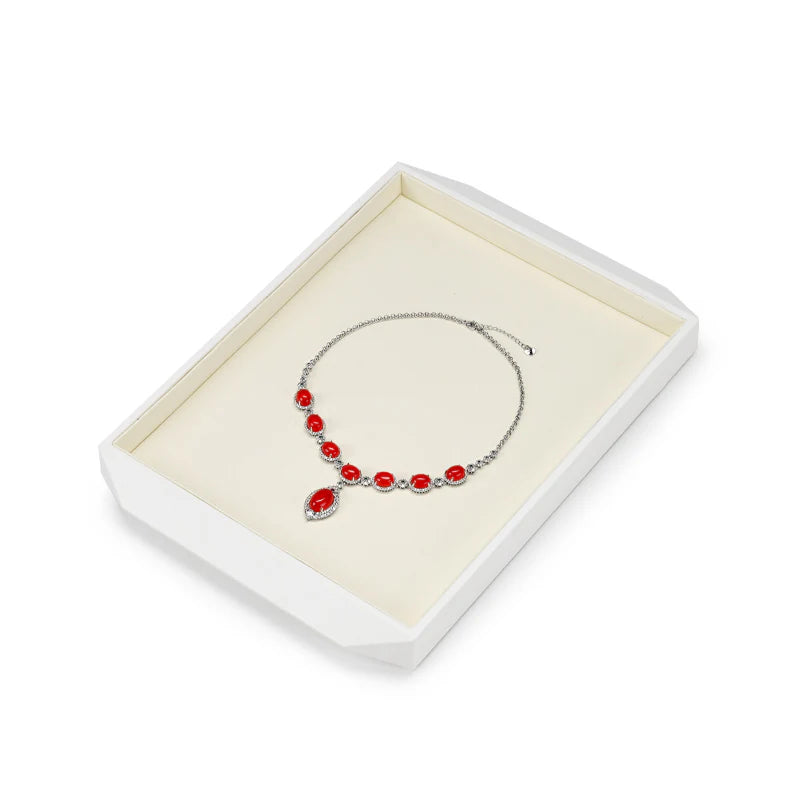Black & Beige Microfiber Jewelry Display Tray