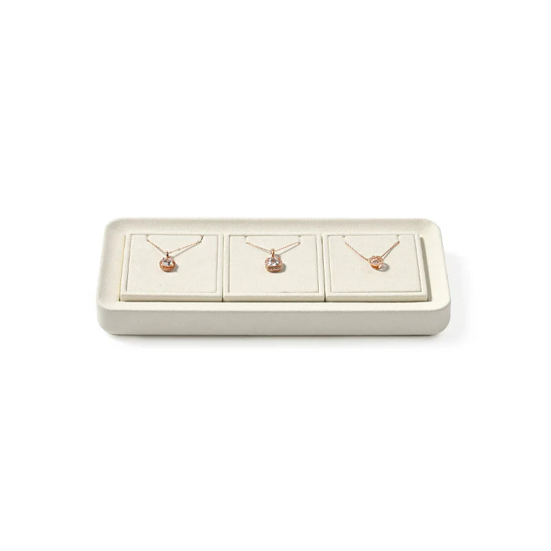 Beige Microfiber Jewelry Display Set