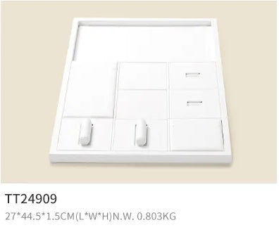 Beige PU Leather Jewelry Display Set