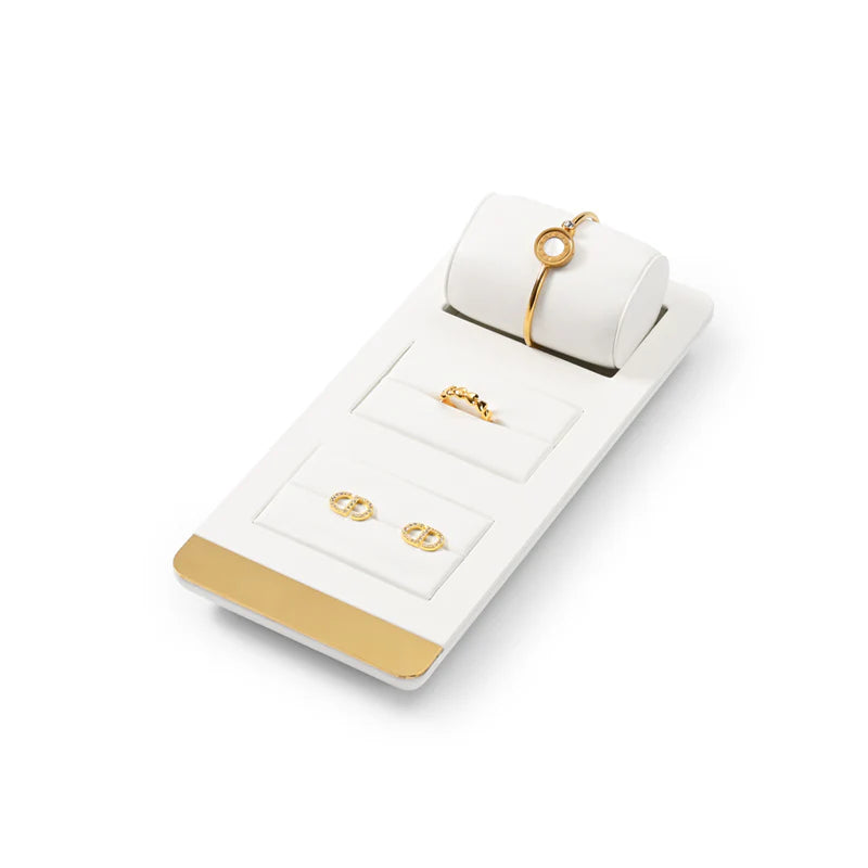 White PU Leather Jewelry Display Set