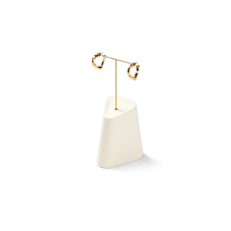 Beige Microfiber Jewelry Display Stand