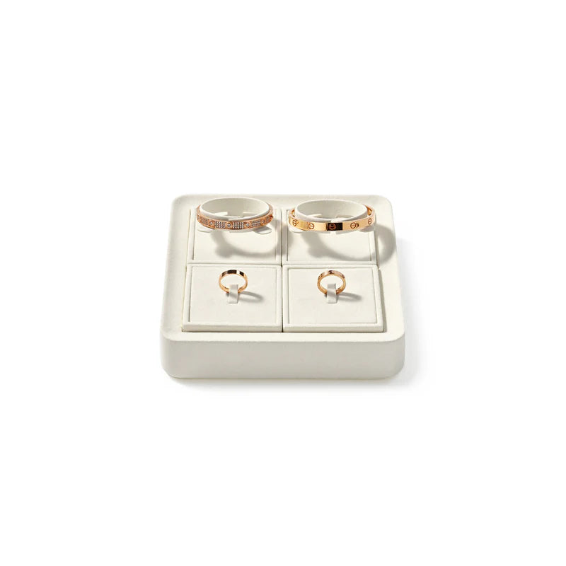 Beige Microfiber Jewelry Display Set