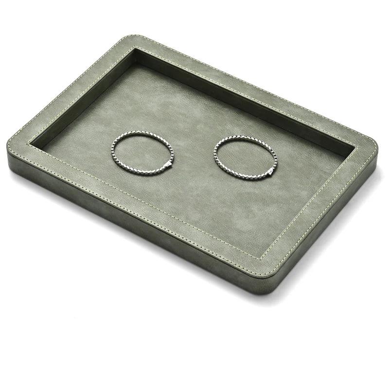 Black & Gray Round Jewelry Display Tray