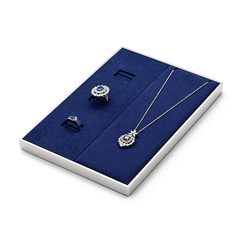 Blue Microfiber Jewelry Display Set