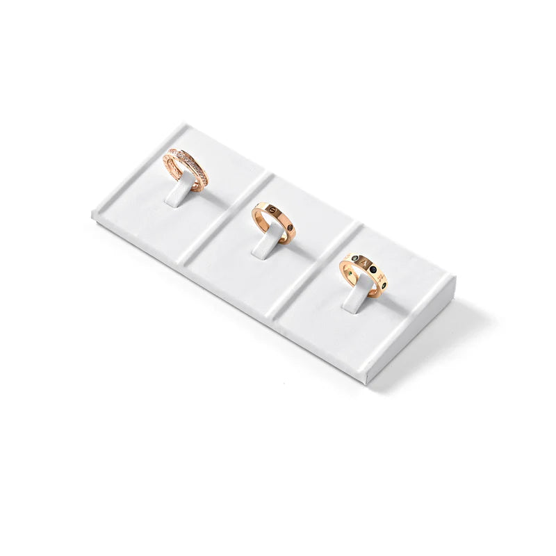 White PU Leather Jewelry Display Set