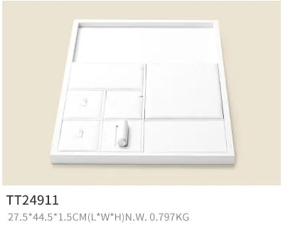 Beige PU Leather Jewelry Display Set