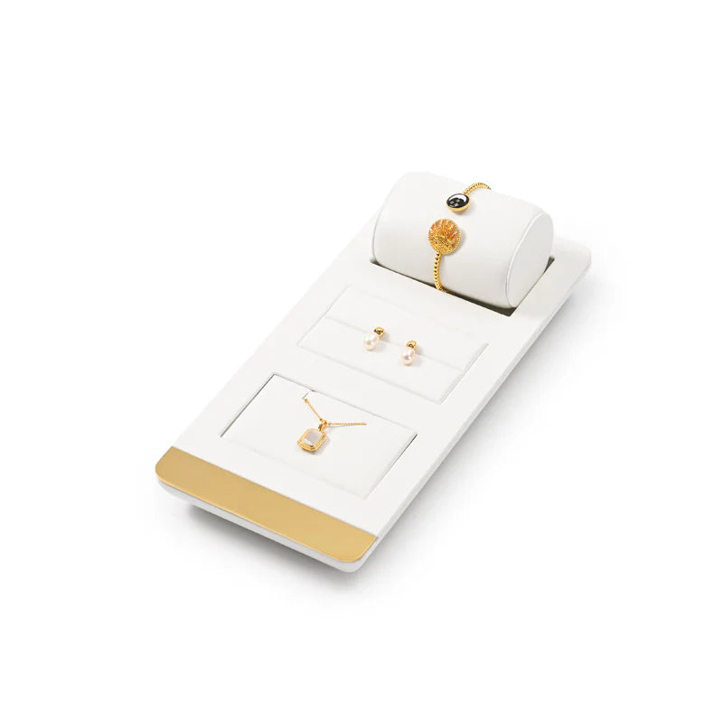 White PU Leather Jewelry Display Set