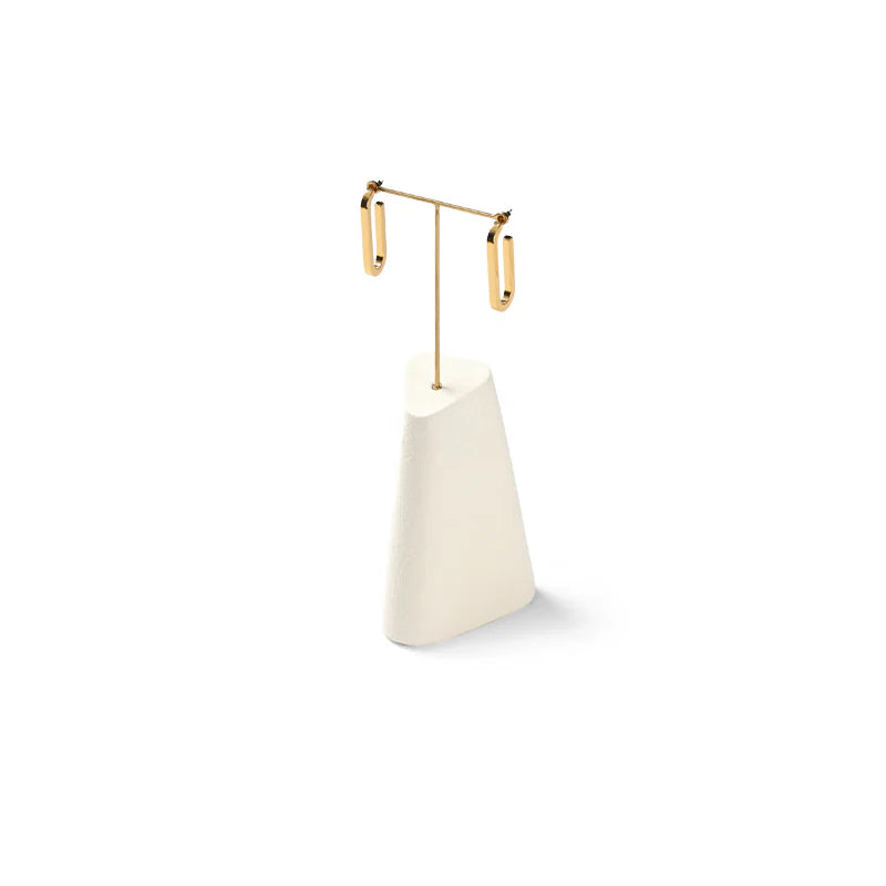 Beige Microfiber Jewelry Display Stand