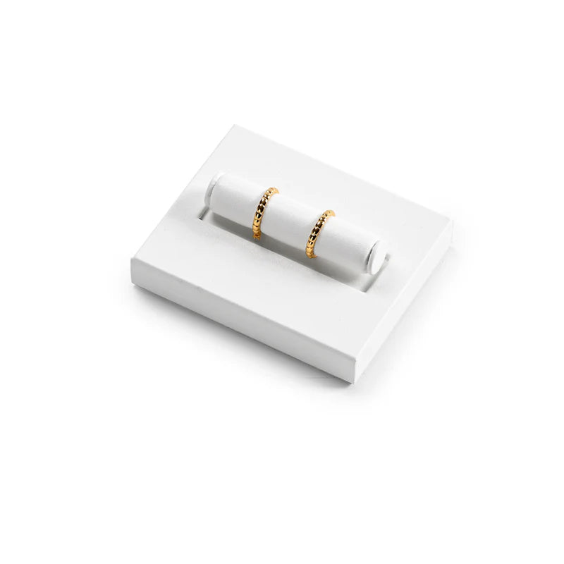 White PU Leather Jewelry Display Set