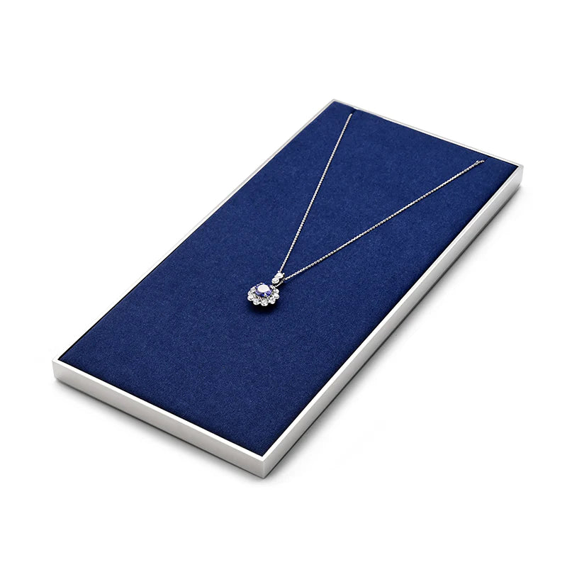 Blue Microfiber Jewelry Display Set
