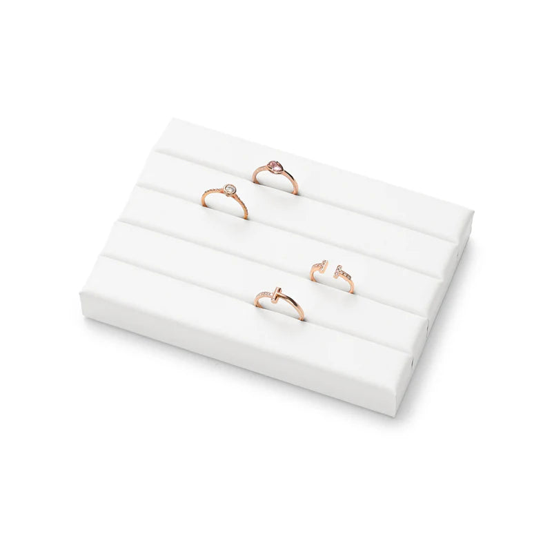 White PU Leather Jewelry Display Set