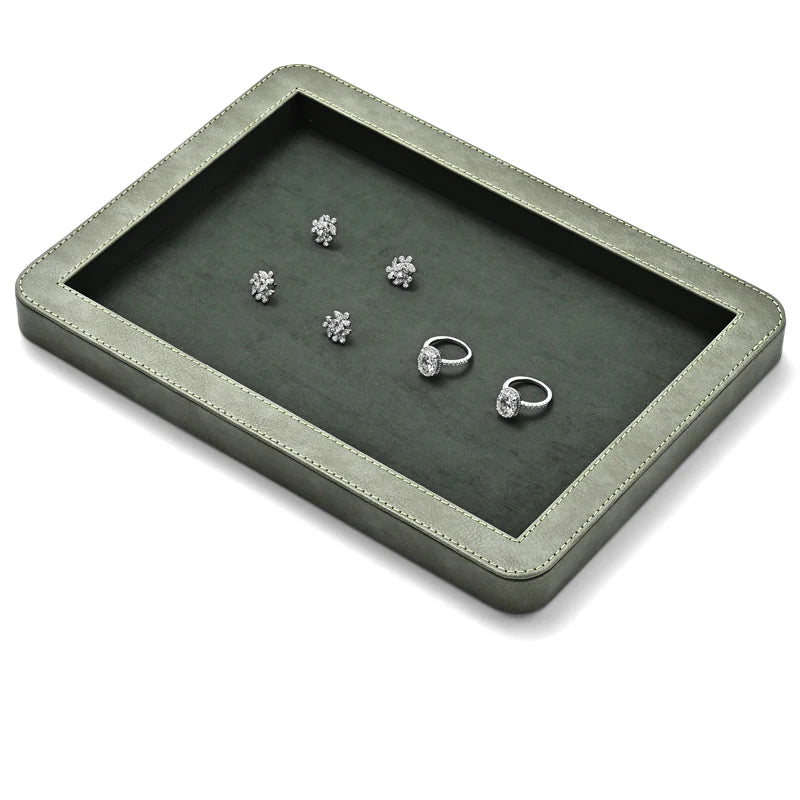 Black & Gray Round Jewelry Display Tray