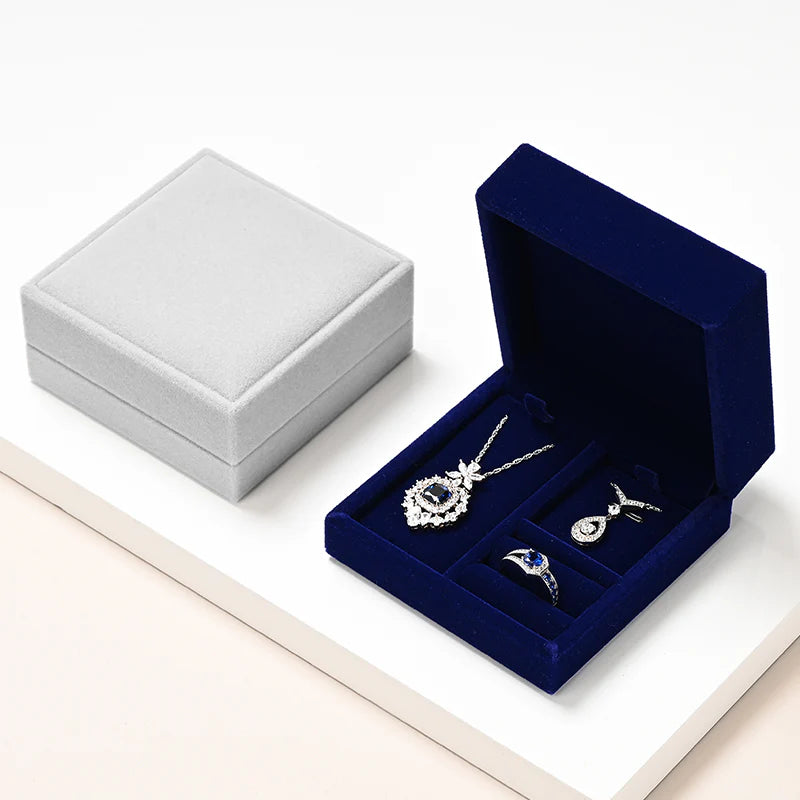 Black & Beige Velvet Jewelry Box